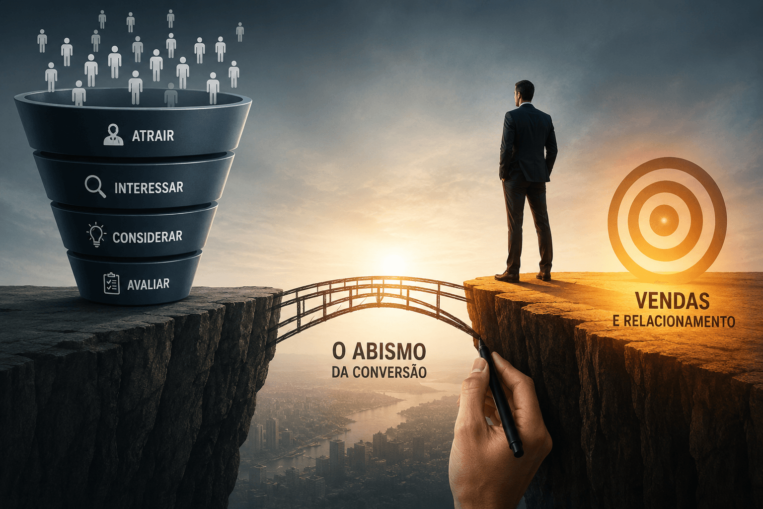 Capa de Marketing e Vendas: Como Fechar o Abismo no Funil Comercial